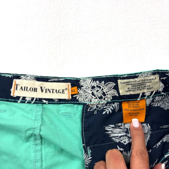Taylor Vintage Turquoise Hybrid 9" Drawstring Men Stretch Walking Short Size 42 - Picture 11 of 13